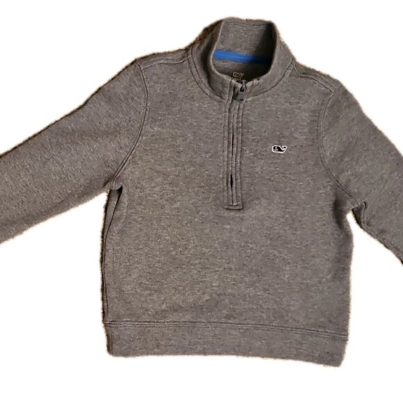 Vineyard Vines Other - Vineyard Vines Whale Quarter Zip Pullover Sweatshirt 100% Pima Cotton Gray, Sz 5